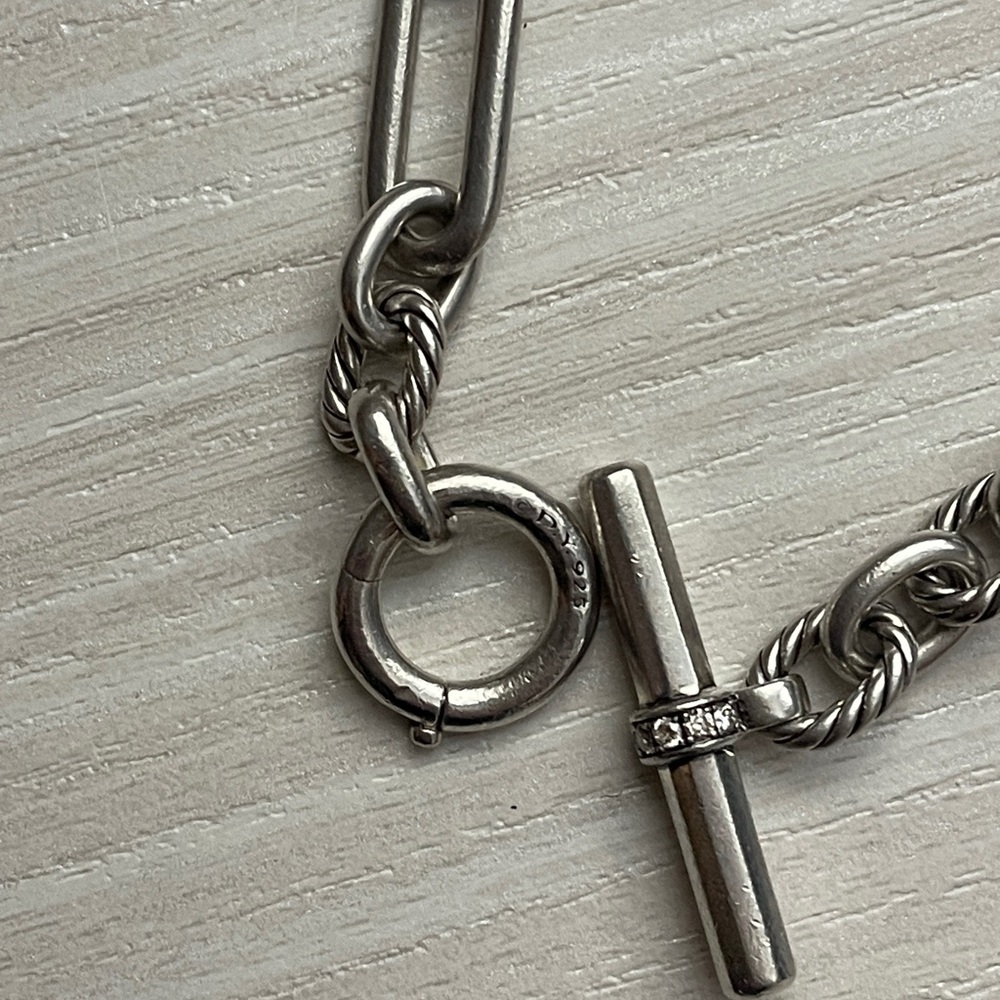 David Yurman Lexington Sterling Silver Bracelet with Pave diamonds - Picture 4 of 10